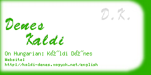 denes kaldi business card